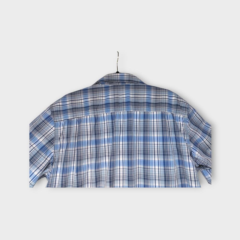 Men Carhartt FORCE Relaxed Fit Short Sleeve Button Up Blue & White Plaid Size XL - Picture 6 of 6